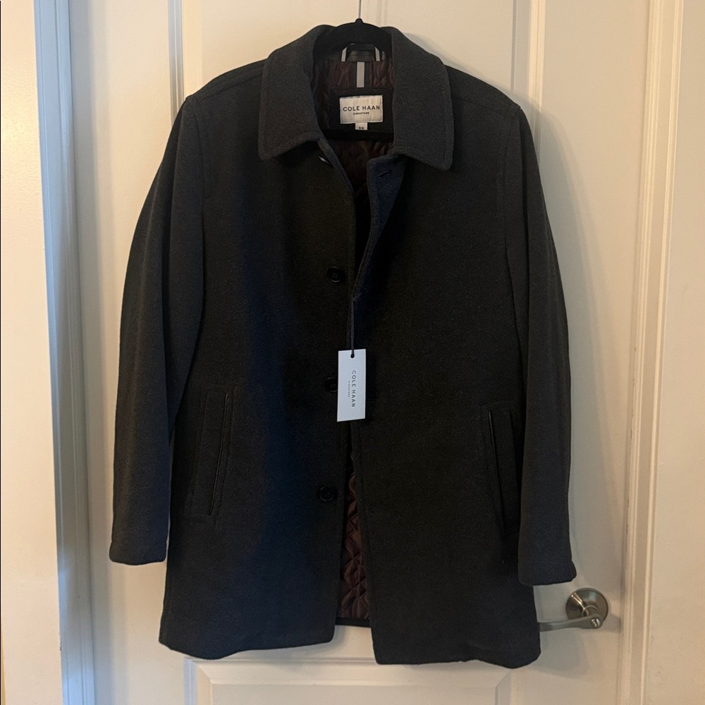 Cole Haan Men's Charcoal Car Coat - Picture 6 of 14